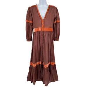 Chasing Unicorns maroon velvet accent maxi dress